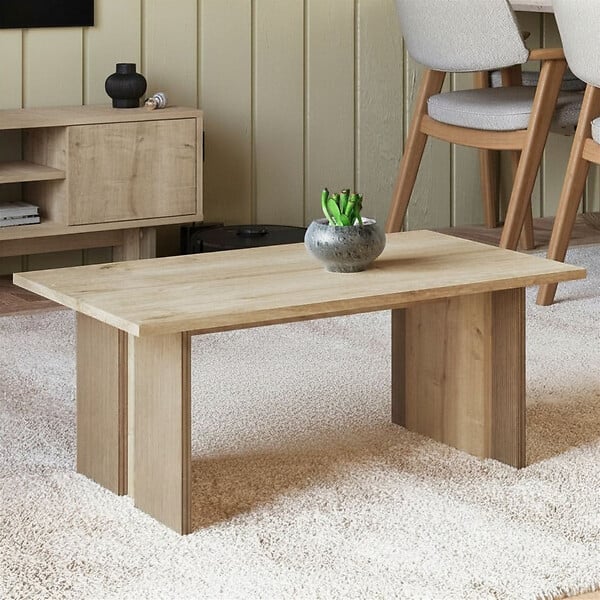 HABITAT ET JARDIN - Table basse en bois "Ravello" - 90 x 50 x 40 cm - Beige - large
