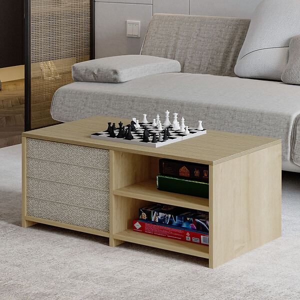 HABITAT ET JARDIN - Table basse en bois "Gord" - 90 x 45 x 44 cm - Beige - large