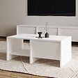 HABITAT ET JARDIN - Table basse en bois "Laris" - 90 x 45 x 35 cm - Blanc - vignette