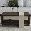 HABITAT ET JARDIN - Table basse en bois "Meleni" - 90 x 49 x 40 cm - Travertin - vignette