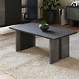 HABITAT ET JARDIN - Table basse en bois "Ravello" - 90 x 50 x 40 cm - Gris anthracite marbré - vignette