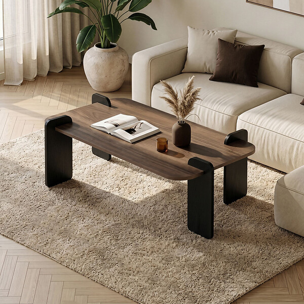 HABITAT ET JARDIN - Table basse en bois "Renard" - 120 x 60 x 35 cm - Marron - large