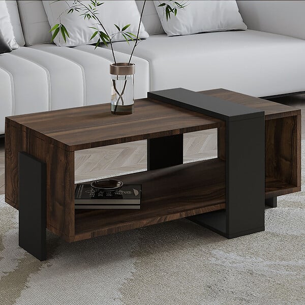 HABITAT ET JARDIN - Table basse en bois "Meleni" - 90 x 49 x 40 cm - Marron - large
