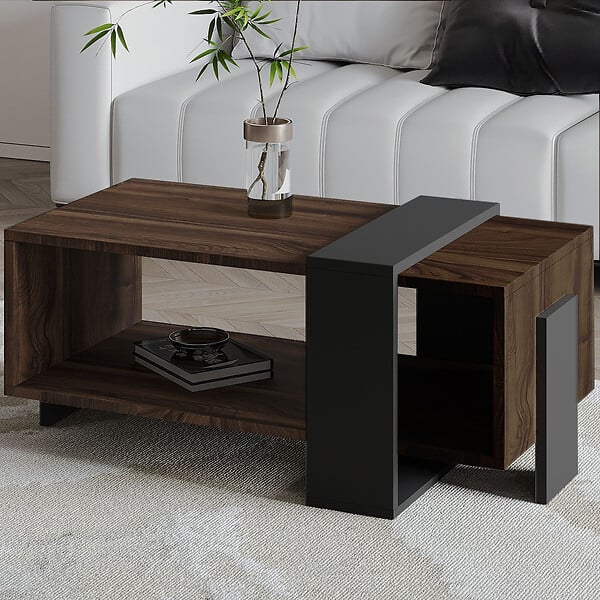 HABITAT ET JARDIN - Table basse en bois "Meleni" - 90 x 49 x 40 cm - Marron - large