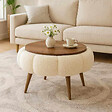 HABITAT ET JARDIN - Table basse en bois "Papatya 60" - 60 x 60 x 44 cm - Crème - vignette