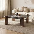 HABITAT ET JARDIN - Table basse en bois "Marais" - 90 x 90 x 35 cm - Noir - vignette