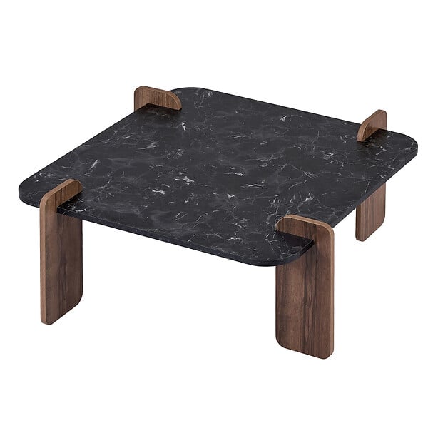 HABITAT ET JARDIN - Table basse en bois "Marais" - 90 x 90 x 35 cm - Noir - large