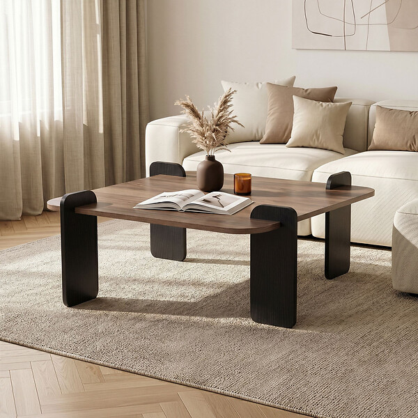 HABITAT ET JARDIN - Table basse en bois "Marais" - 90 x 90 x 35 cm - Marron - large