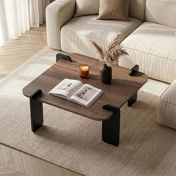 HABITAT ET JARDIN - Table basse en bois "Marais" - 90 x 90 x 35 cm - Marron - large
