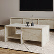 HABITAT ET JARDIN - Table basse en bois "Laris" - 90 x 45 x 35 cm - Travertin - vignette