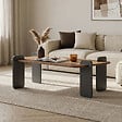 HABITAT ET JARDIN - Table basse en bois "Renard" - 120 x 60 x 35 cm - Marron clair - vignette