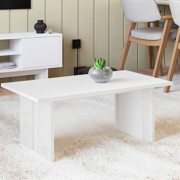 HABITAT ET JARDIN - Table basse en bois "Ravello" - 90 x 50 x 40 cm - Blanc - large