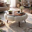 HABITAT ET JARDIN - Table basse en bois "Papatya 60" - 60 x 60 x 44 cm - Blanc - vignette