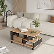HABITAT ET JARDIN - Table basse en bois "MIN9" - 90 x 51 x 42 cm - Gris anthracite - vignette