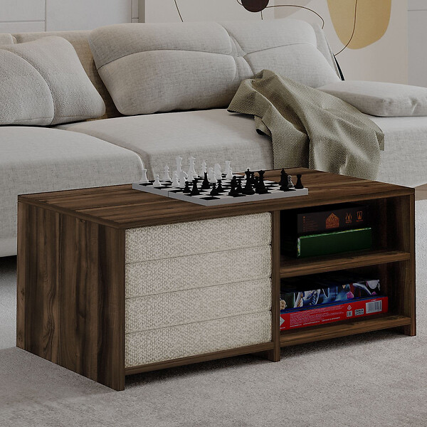 HABITAT ET JARDIN - Table basse en bois "Gord" - 90 x 45 x 44 cm - Marron - large