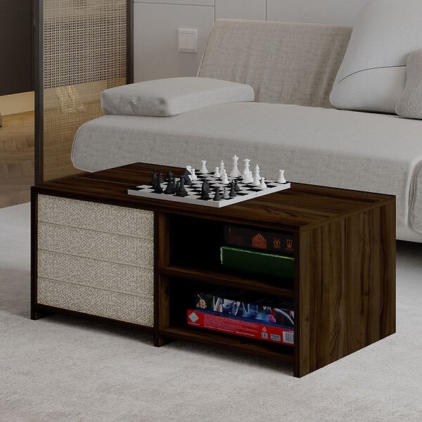 HABITAT ET JARDIN - Table basse en bois "Gord" - 90 x 45 x 44 cm - Marron - large