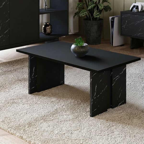 HABITAT ET JARDIN - Table basse en bois "Ravello" - 90 x 50 x 40 cm - Noir - large