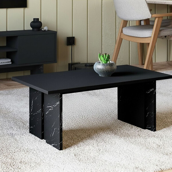 HABITAT ET JARDIN - Table basse en bois "Ravello" - 90 x 50 x 40 cm - Noir - large
