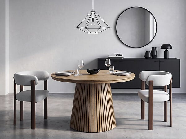 HABITAT ET JARDIN - Lot de 2 chaises de salle à manger avec accoudoirs "Opale" - Gris clair - large