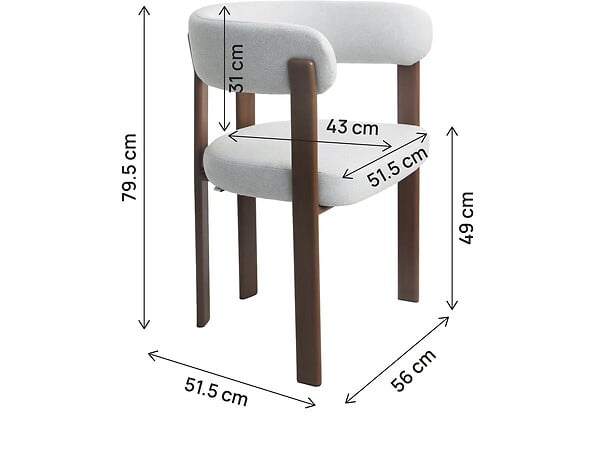 HABITAT ET JARDIN - Lot de 2 chaises de salle à manger avec accoudoirs "Opale" - Gris clair - large