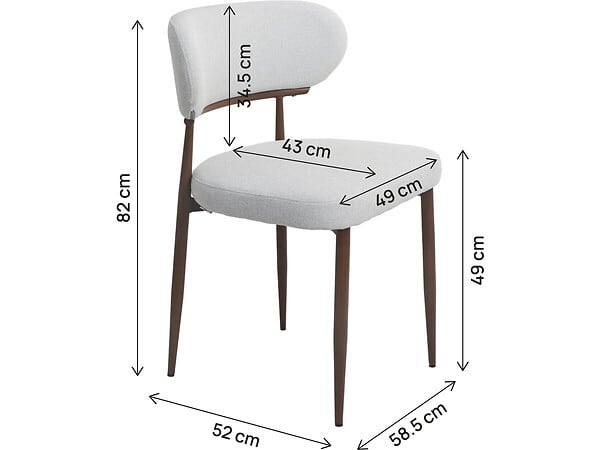 HABITAT ET JARDIN - Lot de 2 chaises de salle à manger imitation bois "Elora" - Gris clair - large