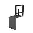 HABITAT ET JARDIN - Table de maquillage en bois "Sedir" - 90 x 59 x 74 cm - Gris anthracite - vignette