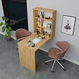 HABITAT ET JARDIN - Table de maquillage en bois "Sedir" - 90 x 59 x 74 cm - Beige - vignette