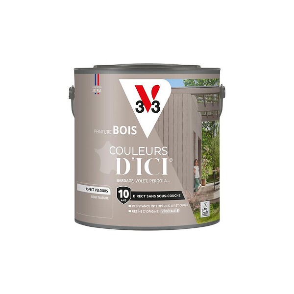 V33 PEINTURE - Peinture bois extérieur Couleurs d'ICI Beige Nature 2 L - large