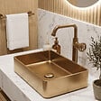 ESSEBAGNO - Luisa vasque à poser 48x37 en inox cuivre brossé - vignette