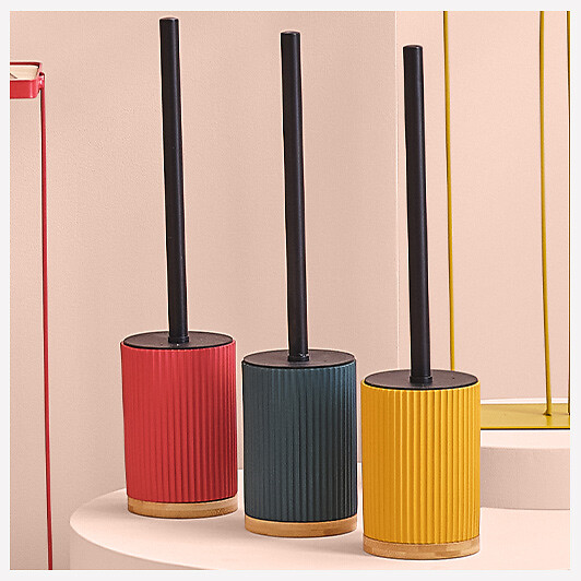 5 FIVE SIMPLY SMART - Brosse WC avec support en résine Noir charbon - large