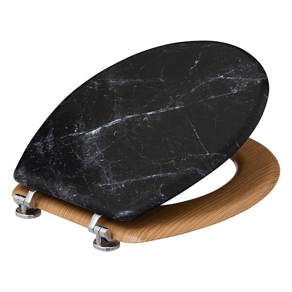 5 FIVE SIMPLY SMART - Abattant WC standard en Bois Noir effet marbre - large