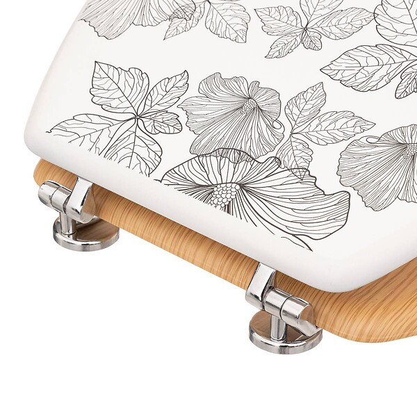 5 FIVE SIMPLY SMART - Abattant WC en Bois & Charnières en zinc Déco Blackflora - large