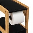 5 FIVE SIMPLY SMART - Meuble Réserve et Dérouleur de Papier WC en Bambou et Bois Blanc H 80 cm - vignette