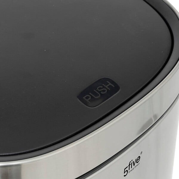 5 FIVE SIMPLY SMART - Poubelle haute en Acier Inox 50 Litres ouverture par pression - large