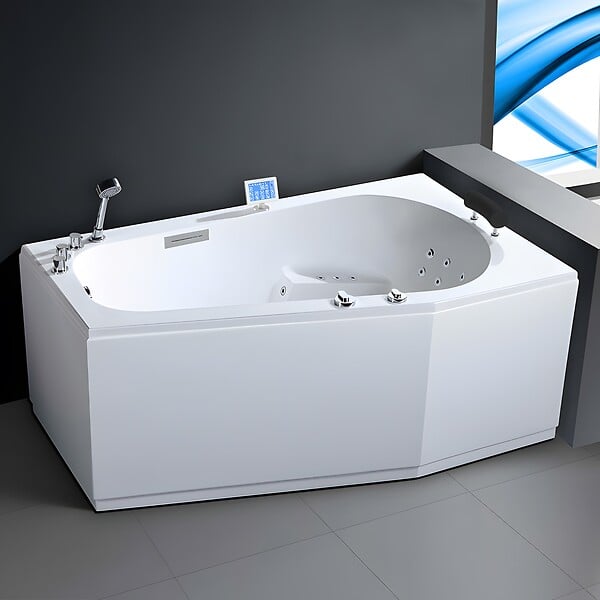 THALASSOR - Baignoire balnéo asymétrique 170x100 cm KORUS DROITE IPOWER - large