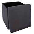 ATMOSPHERA - 2 en 1 Pouf pliant et coffre de rangement Velours Gris foncé 38 x 38 cm - vignette