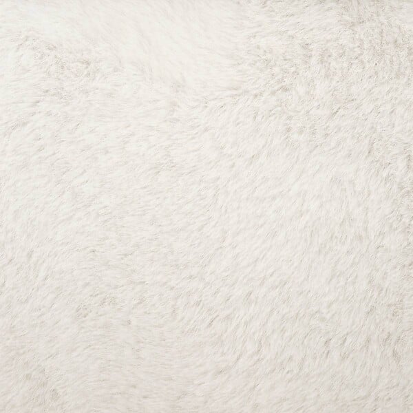 ATMOSPHERA - Pouf et Coffre de rangement en bois et Fourrure Blanche 38 x 38 cm - large