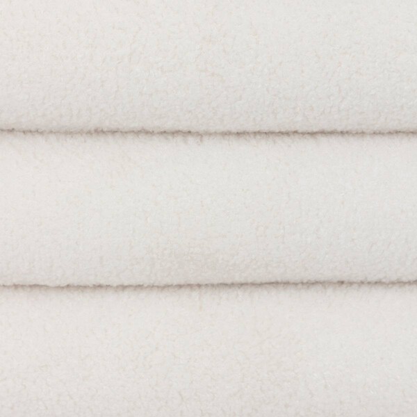 ATMOSPHERA - Pouf avec coffre en tissu à bouclettes Blanc 59 x 45 cm - large