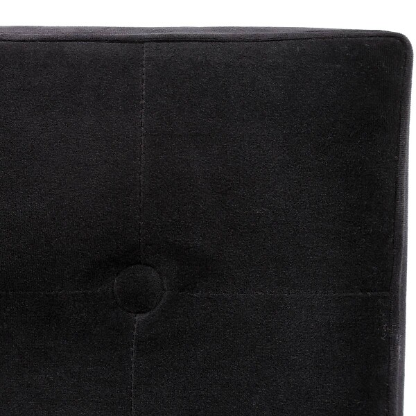 ATMOSPHERA - 2 en 1 Pouf pliant et coffre de rangement Velours Noir 38 x 38 cm - large