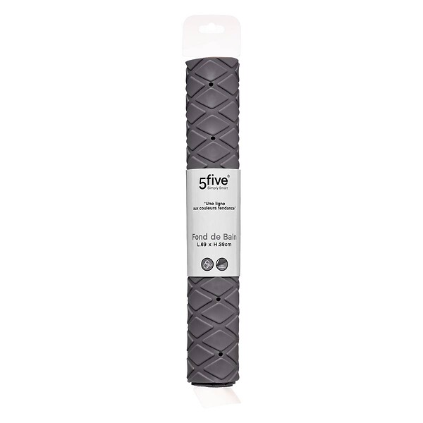 5 FIVE SIMPLY SMART - Tapis Fond de douche anti-dérapant Gris 50 x 50 cm - large