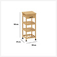 5 FIVE SIMPLY SMART - Desserte roulante de cuisine en Bambou H 90 cm - vignette