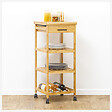5 FIVE SIMPLY SMART - Desserte roulante de cuisine en Bambou H 90 cm - vignette