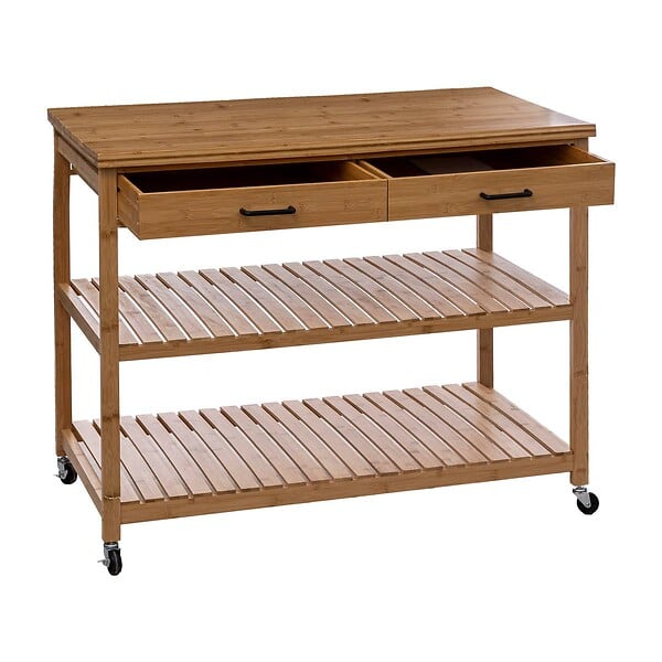 5 FIVE SIMPLY SMART - Desserte Îlot  de cuisine 4 niveaux en Bambou L 108 cm - large