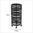 5 FIVE SIMPLY SMART - Resserre de cuisine 4 Paniers rotatifs sur roues en Métal Noir H 76 cm - vignette