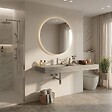 KIAMAMI VALENTINA - Lavabo Asymétrique Avec Cuvette À Gauche 120Cm Hpl Ice Oak - vignette
