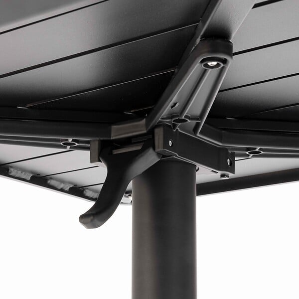 OVIALA - Table haute 60x60 cm inclinable de terrasse en aluminium noire - Almada - large