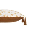 ATMOSPHERA - Coussin décoratif Blanc & Cannelle avec pompons  30 x 50 cm - vignette