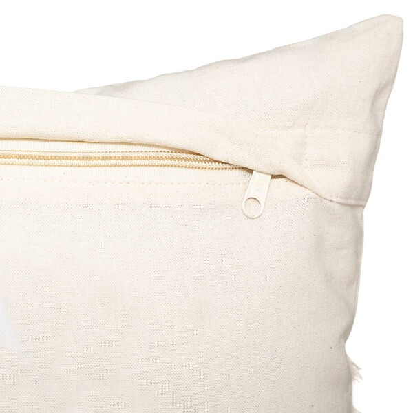 ATMOSPHERA - Coussin déhoussable en Coton Ivoire & Franges macramé 30 x 50 cm - large