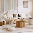ATMOSPHERA - Coussin décoratif fourrure Blanche 35 x 48 cm - vignette