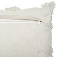 ATMOSPHERA - Coussin déhoussable Ivoire & Pompons Gris ardoise 30 x 50 cm - vignette